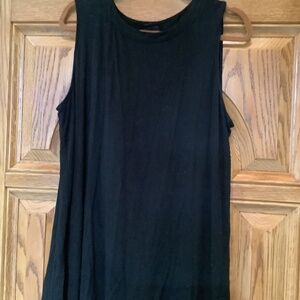 JILL Black Round Neck Tank Top
